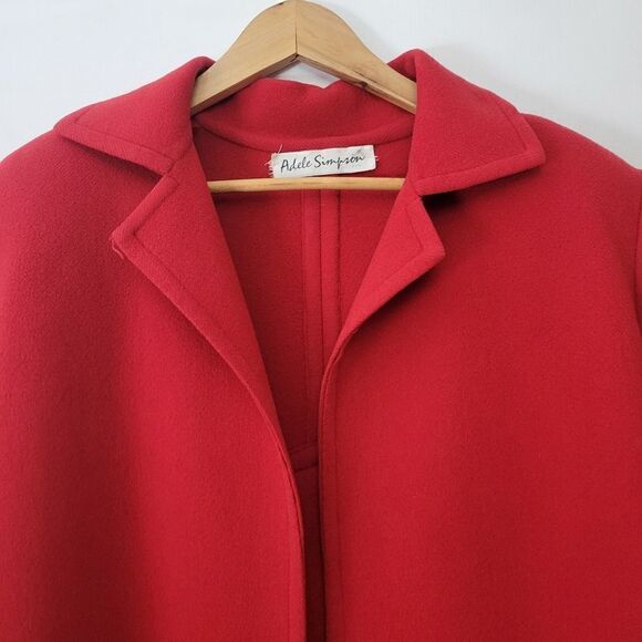 ❤️Vintage Adele Simpson ILGWU Red Coat - Picture 2 of 16